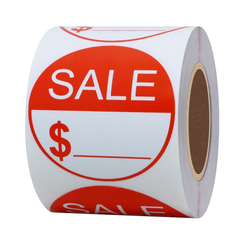 Hybsk Red Sale Labels with Dollar Sign Stickers 2 Inch Total 300 Labels Per Roll (2 inch Sale) - Image 1